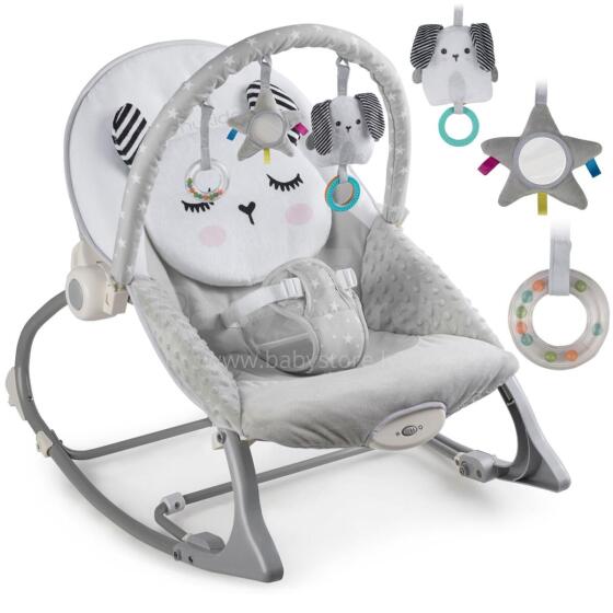 Nukido šūpuļkrēsls ar vibrāciju - pelēks