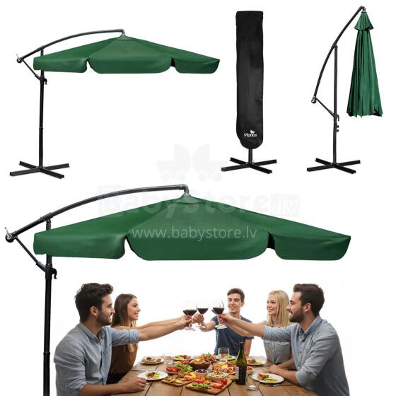 Salokāms dārza saulessargs 6 segmenti 350 cm ar pārvalku Plonos PL-880