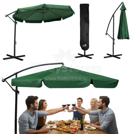 Salokāms dārza saulessargs 8 segmenti 350 cm ar pārvalku Plonos PL-881