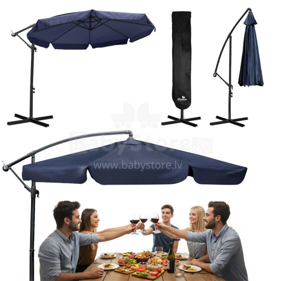 Salokāms dārza saulessargs 8 segmenti 350 cm ar pārvalku Plonos PL-881
