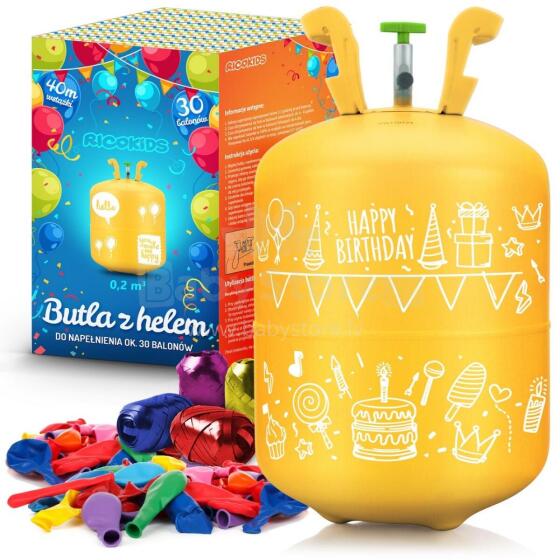 Helija tvertne 0.20m3 ar baloniem un lentēm Ricokids