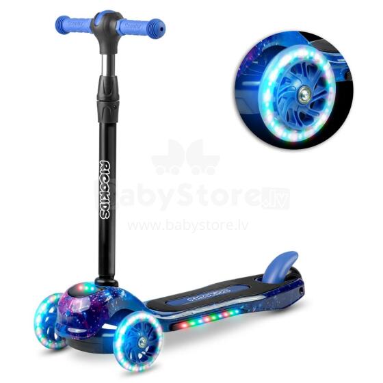 Ricokids Piko Three-Wheeled Scooter - Black and Blue
