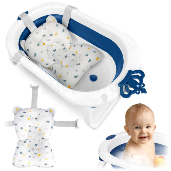 Foldable bathtub for children, infants with Ricokids RK-286 insert white-blue