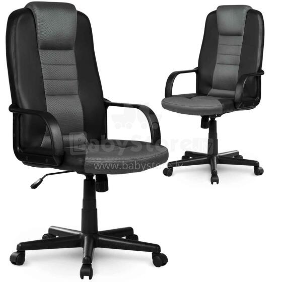 Leather office chair with micro-mesh 518B black-gray
