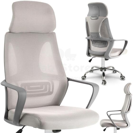 Office chair with micro mesh Prague - light gray