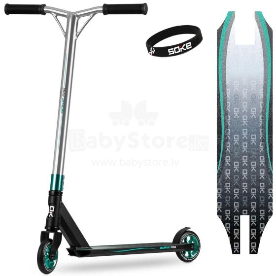 SOKE PRO Stunt Scooter Silver-Turquoise