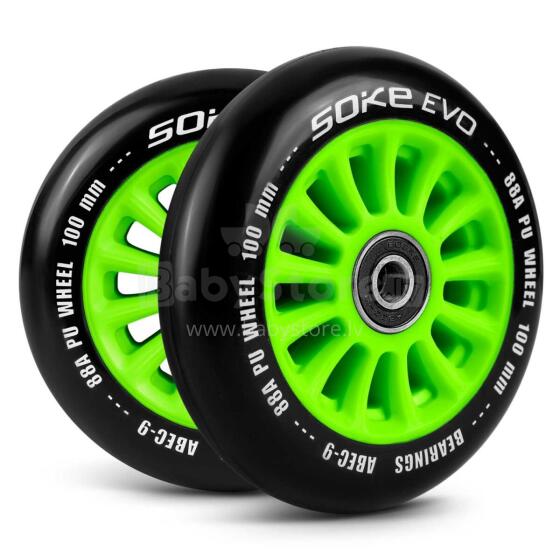 Scooter Wheels 100 mm Green 2 pcs