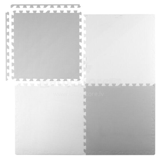 Large foam mat, Ricokids puzzles 60x60cm 4 pieces white and gray