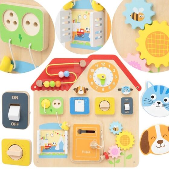 VIGA Wooden Manipulative Board Discovery and Learning House