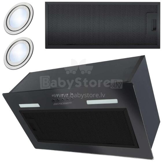 Kitchen under-cabinet hood 52cm black BT-236