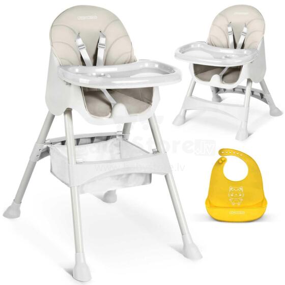 Feeding chair with table + bib Milo Ricokids gray