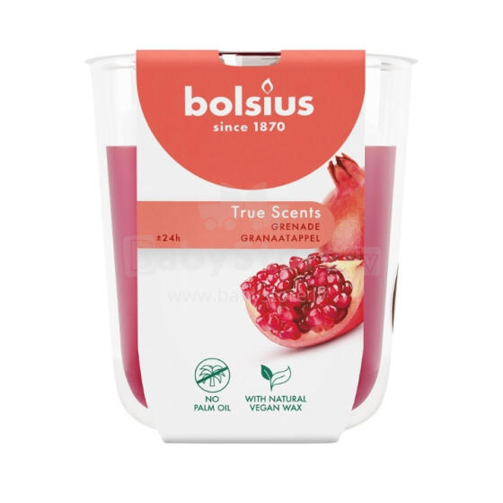 Svece arom. stikla gl. True Scents &Oslash;80x73mm pomegranate