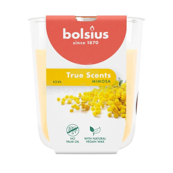 Svece arom. stikla gl. True Scents &Oslash;80x73mm mimosa 