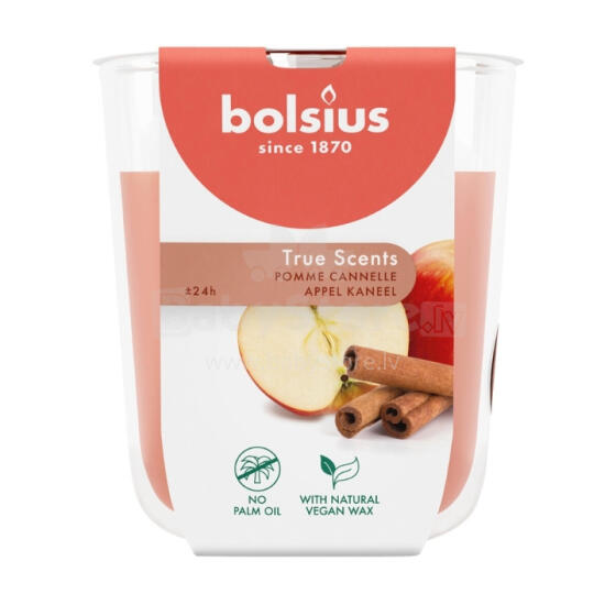 Svece arom. stikla gl. True Scents &Oslash;80x73mm apple cinnamon 