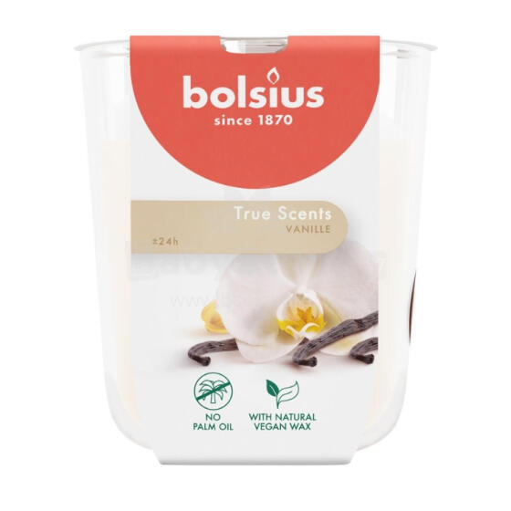 Svece arom. stikla gl. True Scents &Oslash;80x73mm vanilla 