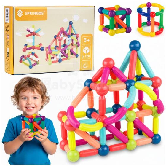 Магнитный конструктор 128 элементов Springos KG0050