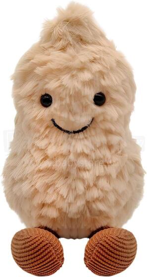 16 cm Peanut Cuddly Toy, Peanut Plush Doll with Smiling Face, Amuseable Peanut Plushie with Legs, Decoration and Gift Idea for Birthday and Party
