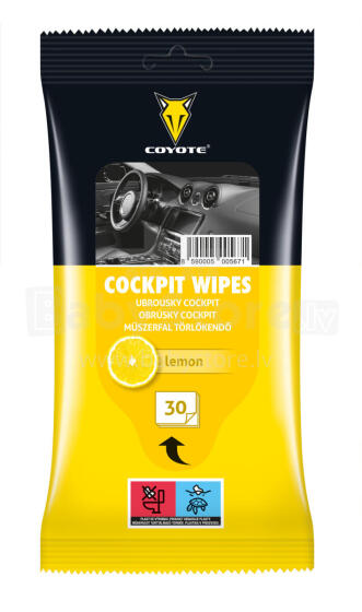 Coyote Cockpit Wipes Lemon 30 pcs