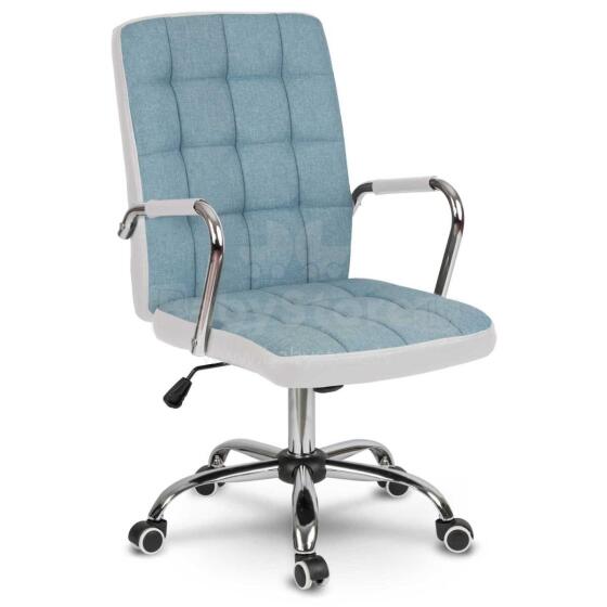 Benton Blue-White Fabric Office Chair
