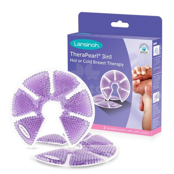 Lansinoh Thera°Pearl 3-in-1 Hot or Cold Breast Therapy Art.10400 Gel warming and cooling pads for breastfeeding, 2 pcs.,