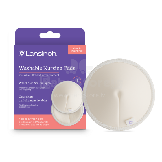 Lansinoh Washable Nursing Pads Art.20382 Reusable nutrition inserts 4pcs
