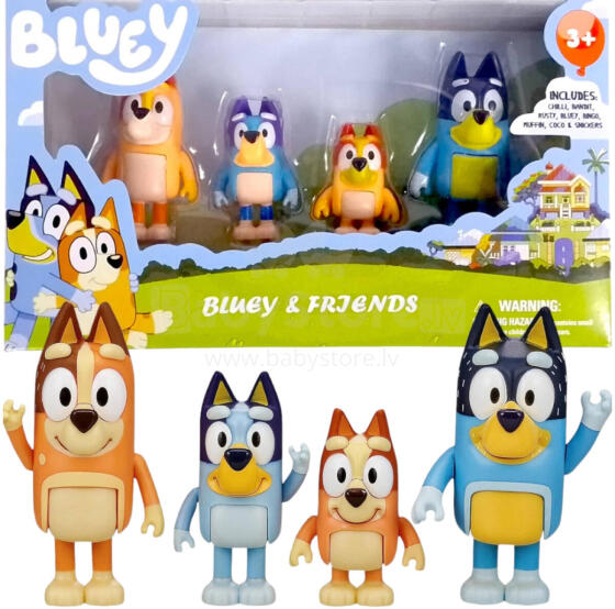 FIGURKI BLUEY 4 SZTUKI