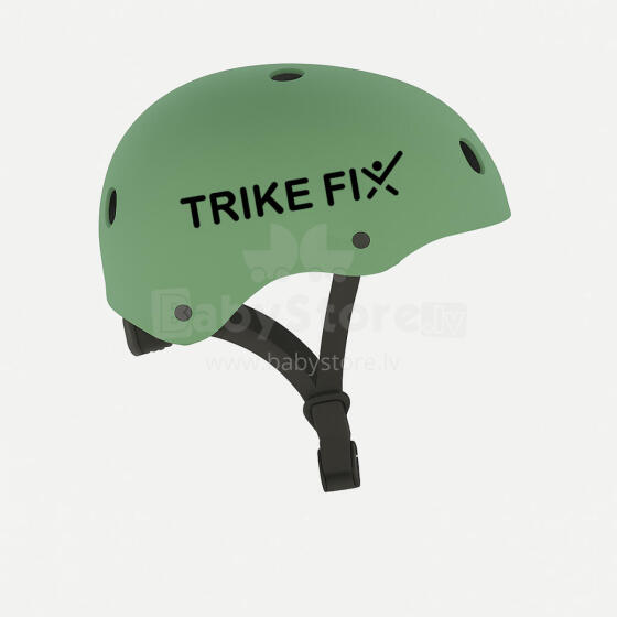 Ikonka Art.KX2813_3 Trike Fix bērnu velosipēdu ķivere regulējama LED M 55-58cm tumši zaļa