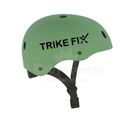 Ikonka Art.KX2814_6 Trike Fix bērnu velosipēdu ķivere regulējama LED S 48-54cm tumši zaļa