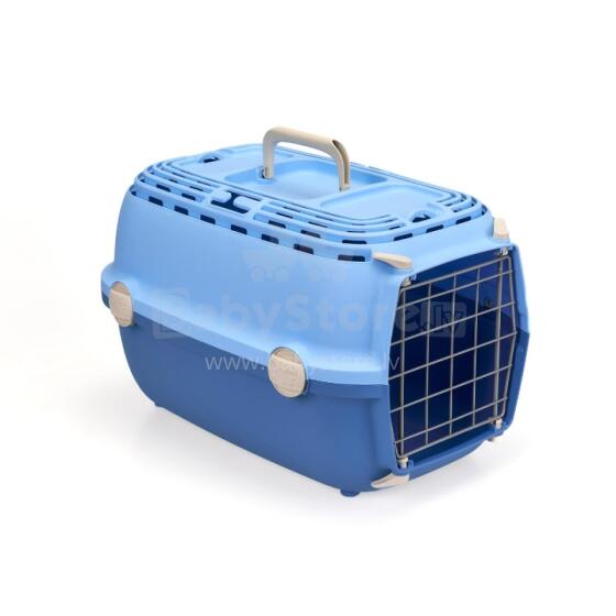 Transportēšanas būris Horizon 1 ar metāla durvīm 48x32x30cm gaiši zils/zils