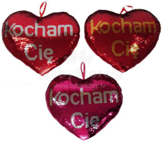 SERCE CEKINOWE KOCHAM CIĘ 3 KOLORY