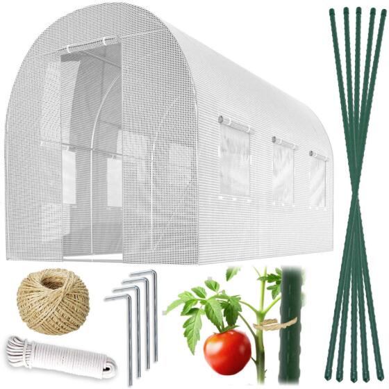 Dārza tunelis 2 x 3 m (6m2) balts plāns