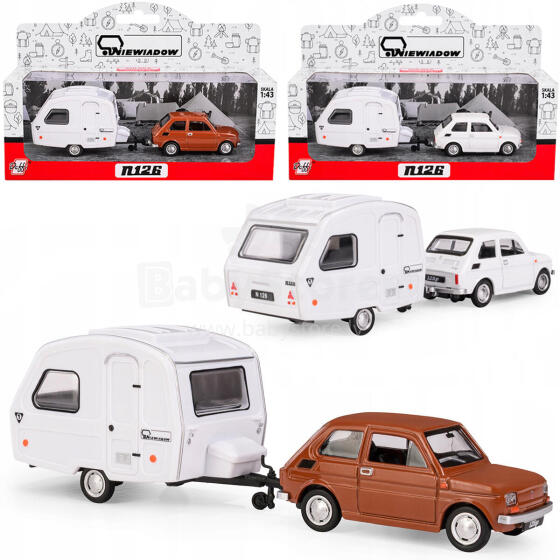 FIAT 126P PRZYCZEPA NIEWIADÓW KAMP. 1:43