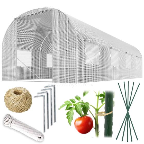 Dārza tunelis 3 x 4.5 m (13.5 m2) balts plāns