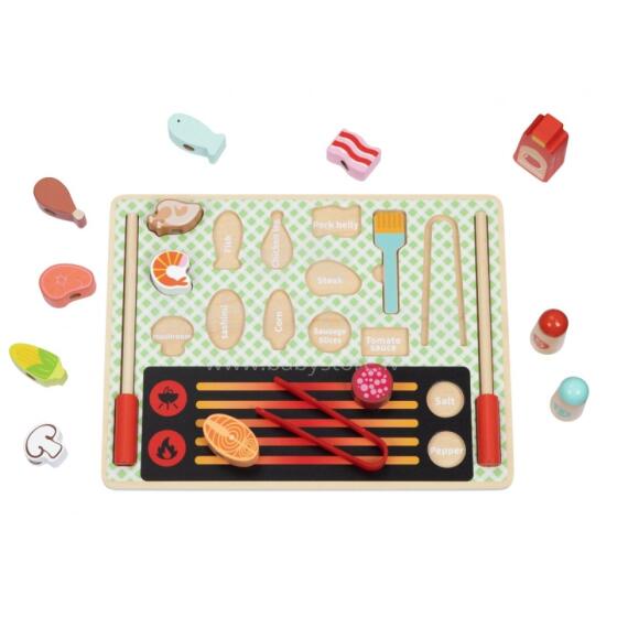 TOOKY TOY Wooden Barbecue Set Educational Board
