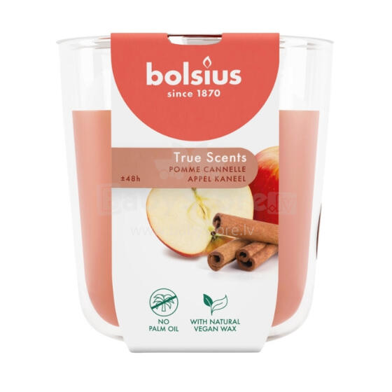 Svece arom. stikla gl. True Scents &Oslash;97x85mm apple cinnamon 
