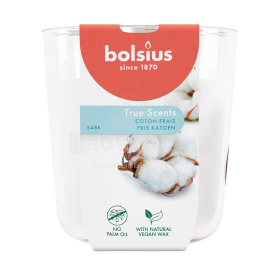 Svece arom. stikla gl. True Scents &Oslash;97x85mm fresh cotton 