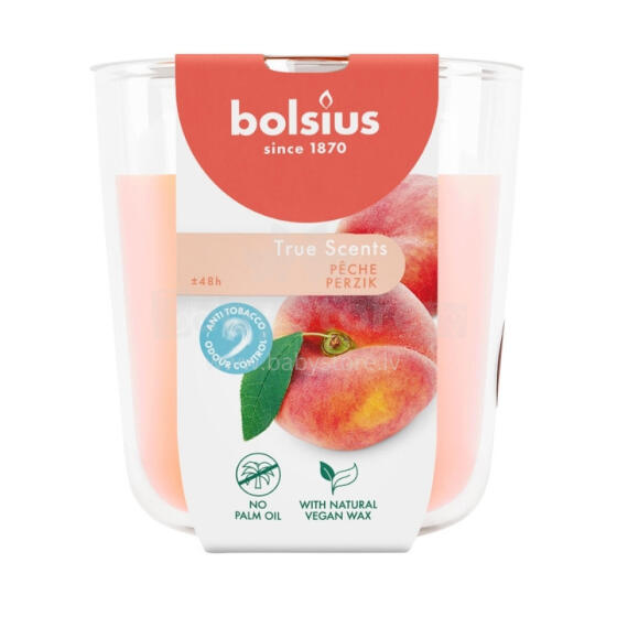 Svece arom. stikla gl. True Scents &Oslash;97x85mm peach 