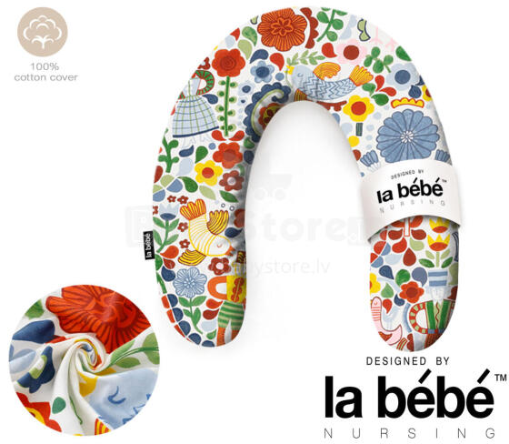 La Bebe™ Rich Maternity Pillow Art.60608156 Nordic Bloom.  Nursing Pillow 30x104 cm