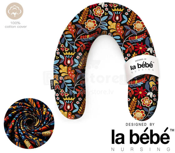 La Bebe™ Rich Maternity Pillow Art.40579838 Nordic Florals. Nursing Pillow 30x104 cm