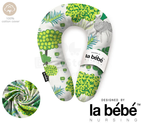 La Bebe™ Snug Maternity Pillow Art. 20608166 Nordic Forest. Pillow for Baby Sleep & Feeding, 20×70 cm