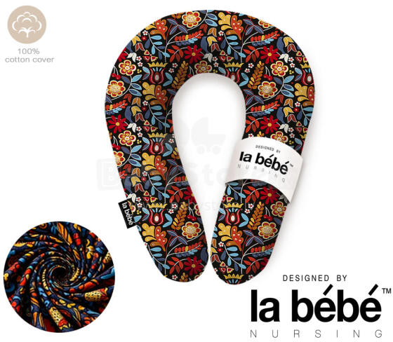 La Bebe™ Snug Maternity Pillow Art. 40579838 Nordic Florals. Pillow for Baby Sleep & Feeding, 20×70 cm
