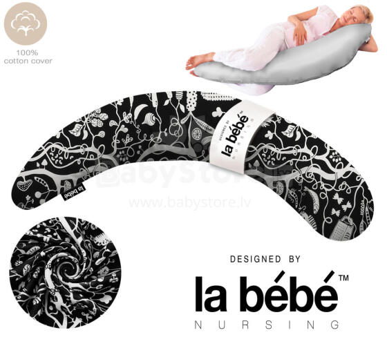 La Bebe™ Moon Cotton Maternity Pillow Art.20608144 Nordic Night. Large pregnancy pillow with Memory Foam filling (especially soft and quiet filling)