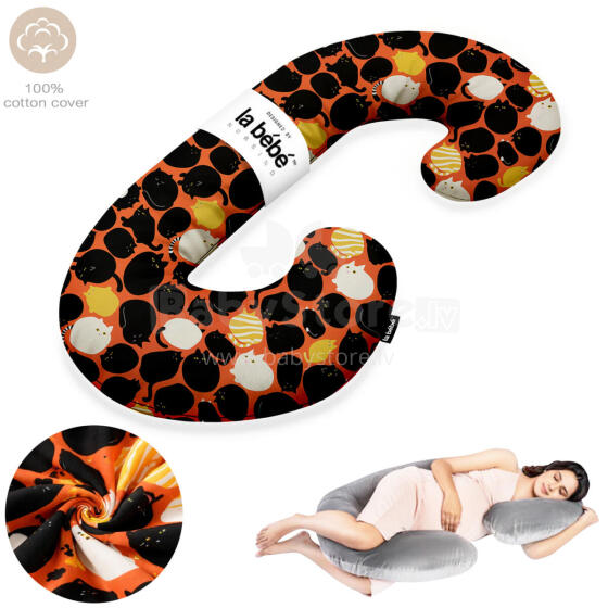 La Bebe™ Maternity Pillow Cotton Sì -Duo Art.30579834 Nordic Cats. Daudzfunkcionāls spilvens/pakavs grūtniecēm, ar memory foam