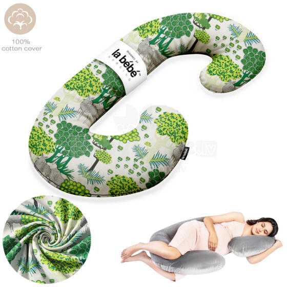 La Bebe™ Maternity Pillow Cotton Sì -Duo Art.20608166 Nordic Forest. Daudzfunkcionāls spilvens/pakavs grūtniecēm, ar memory foam