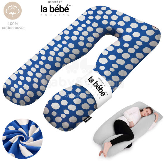 La Bebe™ Cushy Maternity Pillow Art. 80579822 Nordic Stones. Multifunctional Pregnancy Pillow (U-Shaped), Polyester Fiber Filling, 155×80 cm