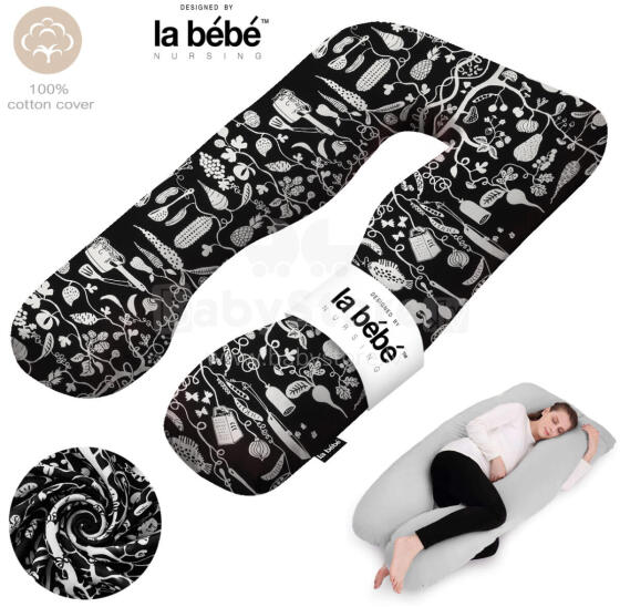 La Bebe™ Cushy Maternity Pillow Art. 20608144 Nordic Night. Multifunctional Pregnancy Pillow (U-Shaped), Polyester Fiber Filling, 155×80 cm