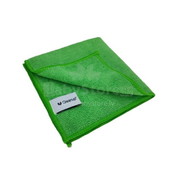 Microfiber cloths 250gsm, 30x30, 10 pcs. QLEANUP green