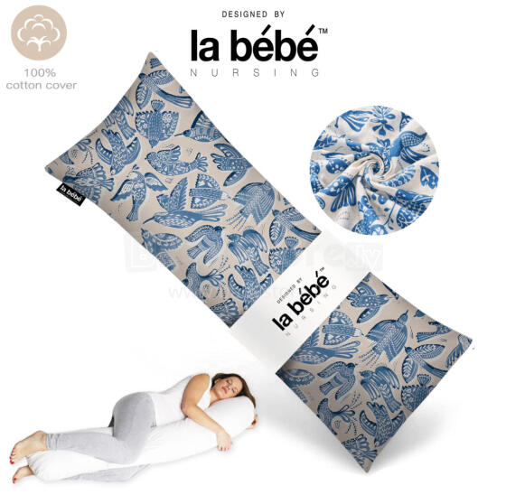 La Bebe™ Easy Maternity Pillow 90612661 Nordic Birds. Memory Foam 135 x 40 cm