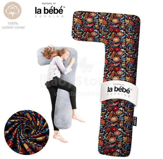 La Bebe™ Flopsy Pillow Art.40579838 Nordic Florals. Cotton Nursing Maternity Memory foam, 180 см