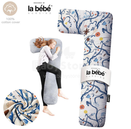 La Bebe™ Flopsy Pillow Art.50608147 Nordic Branches. Cotton Nursing Maternity Memory foam, 180 см